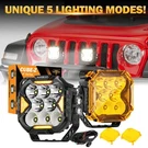 2X Auxbeam 4" 112W Led Pods Drl & Amber Turn Signal Driving Light Cover For Jeep. Fixed Price $144.49.