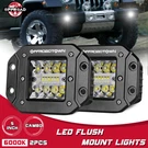 Offroadtown Rear Bumper PODS-2XFLUSH Mount Led Flood Spot Work Light Pickup Utv. Fixed Price $32.99.