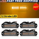 4X 12 Strobe Led Bar Car Light Warning Flashing Truck Beacon Hazard Amber Usa. Fixed Price $17.99.