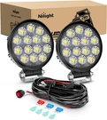Nilight Led 2PCS 4.5INCH 42W 4200LM Round Flood Pods+ Wiring, White. Fixed Price $57.58.