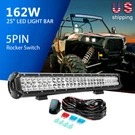 Nilight Led Bar 25INCH 162W Spot Flood Combo Lights With Wiring Kit Switch. Fixed Price $56.99.