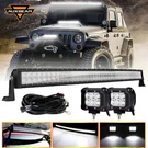 Auxbeam 50INCH 288W 5D Lens Curved Led Light BAR+2X 4" Work For Gmc Sierra. Fixed Price $189.99.