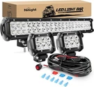 Nilight 20" 126W Spot Flood Combo Off Road Led Bar & 2PCS 18W 4" Pods. Fixed Price $60.46.