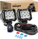Nilight Led Bar 2PCS 18W Spot Pods Off Road Lights Wiring Harness. Fixed Price $29.99.