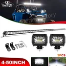 Roof 50" Ultra Slim Led Light Bar Flood SPOT+2X 4" Pods Offroad Driving 4WD Suv. Fixed Price $89.98.