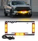 Xprite Aluminum 13.5" Led License Plate Strobe Lights Frame W/ Usa Flag Amber. Fixed Price $55.99.