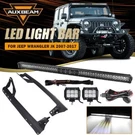 Auxbeam 52" 5D-PRO Led Light Bar + 4" Pods Mount Bracket For Jeep Wrangler Jk. Fixed Price $389.99.