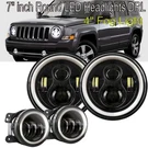 Pair 7" Inch Led Headlight Hi/lo Drl +4" Fog Lamp Kit For Jeep Wrangler Jk. Fixed Price $95.99.