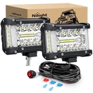 Nilight Side Shooter Led Bar 4.3INCH Triple Row Spot Flood Combo Offroad. Fixed Price $41.99.