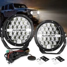 Auxbeam Round Led Offroad Lights 7" Inch 240W Spot Driving Pods With Drl. Fixed Price $143.79.