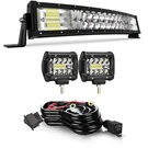Led Light Bar 22 Inch Curved Off Road W/ 2PCS 4IN 60W Pods .... Fixed Price $88.73.