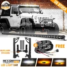 Slim 50"LED Light Bar Strobe Amber White+bracket+wire For Jeep Wrangler Jk 07-18. Fixed Price $179.99.