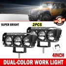 2PCS 4INCH Led Work Light Bar Offroad Spot Pods Fog Atv Suv Driving Amber/white. Fixed Price $36.98.