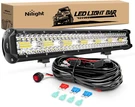 ZH409 Inch 420W Triple Row Flood Spot Combo 42000LM Led Light Bar With Heavy. Fixed Price $84.99.