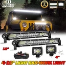 2X 10INCH Led Light Bar Spot Flood Combo + 4" Pods Offroad For Jeep Truck 12". Fixed Price $49.37.