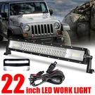 24" Inch Led Work Light Bar Tri-row Combo Lamp Truck Suv Boat 22" + Wire. Fixed Price $37.89.