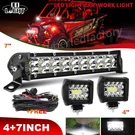 7" Inch Led Work Bar +2X 4" Lights Fit Can-am Polaris Rzr Utv Atv. Fixed Price $32.51.