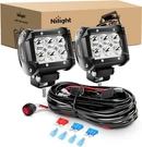 Nilight ZH009 Led Bar 2PCS 18W Spot Off Road Pods+wiring Harness. Fixed Price $39.55.