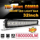 32INCH 1800W Curved 5D Tri-row Led Light Bar Combo Offroad Truck Slim Bumper 34". Fixed Price $89.99.