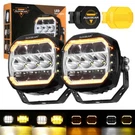 2X Auxbeam 5" 174W Led Side Shooter Pod Lights White Drl&amber Turn Signal. Fixed Price $169.99.
