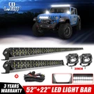 52'' Led Light Bar 22'' Lower 3'' Pods Mounts For Jeep Wrangler Jk Driving 07-15. Fixed Price $188.99.