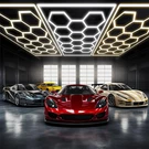 Dimmable Hexagon Led Garage Lights With Smart Switch & 3 Color Temperatures. Fixed Price $531.99.