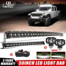 Curved 50" Led Light BAR+20''+2X4'' Pods+wire Spot For 18-24 Jeep Wrangler Jt Jl. Fixed Price $193.99.