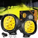 Auxbeam 4IN 90W Amber Round Led Offroad Lights 2PCS 9000LM Fog Super Br.... Fixed Price $117.24.