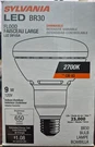 Pk Sylvania Led BR30 Flood Light 2700K 9W 120V. Fixed Price $19.99.