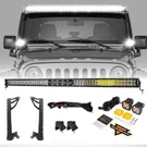 Auxbeam 52" 5D-PRO Led Light Bar Fog Pods & Mount Bracket For Jeep Wrangler. Fixed Price $499.99.