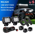 Nilight 2X 4IN 18W Spot Pods Led Bar Fog Driving Lamps Brackets Wiring Kit. Fixed Price $40.99.