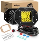 Nilight 2PCS 42W Flush Mount Amber Led Pods Upgraded Combo Beam. Fixed Price $39.99.