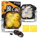 2X Auxbeam 4.5" 128W Led Pods Lights Hyper Combo White/amber & Cover. Fixed Price $161.49.