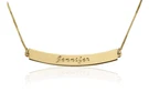 Curved Bar Necklace With Name: Sterling Silver, 24K Gold, Rose. Fixed Price $119.99.