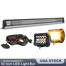 52" Straight Led Light Bar Spot Flood Combo 2X 4INCH Pods Off Road Driving. Fixed Price $119.99.