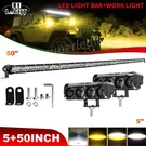 50 Inch Led Bar Single Row Spot Flood Combo Beam 52" + 5" Work Lights. Fixed Price $108.48.