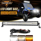 Auxbeam 32" Inch Led Light Bar Amber/white 6 Modes Offroad Driving 4WD Utv Atv. Fixed Price $139.99.