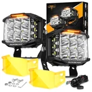 Auxbeam 2X 5INCH 168W Round Led Work Light Pods Yellow Drl White Driving Atv Utv. Fixed Price $169.99.