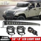 50" Curved Led Light BAR+4" PODS+2-LEAD Wire Kit For 07-18 Jeep Wrangler Jk. Fixed Price $160.99.