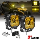 2X 3" Yellow Laser Led Work Light Bar Combo Beam Fit Can-am Polaris Rzr Atv Utv. Fixed Price $119.99.