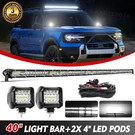 For 2021-25 Bronco Sport Roof Slim 40INCH Led Light Bar Combo Driving + 4" Pods. Fixed Price $76.07.