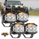 Auxbeam 4" Side Shooter Led Cube Pods Offroad Driving Drl For Jeep Wrangler Jk. Fixed Price $259.99.