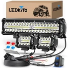 12 Inch Led Light Bar And 2PCS 4 Pods With Rocker Switch 3 Lead Wiri.... Fixed Price $95.76.