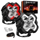 Novsight 6'' Inch Led Pod Lights Spot Flood Beam With Red/white Drl Off Road Car. Fixed Price $339.99.