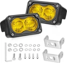 Yellow Led Pods, 3 Inch Flood Cree Fog Lights 40W Small Chase. Fixed Price $63.88.