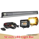 52 Inch Straight Led Light Bar 2PCS 4 Amber & White Strobe Pods For Atv Suv. Fixed Price $119.99.