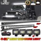50'' Led Light Bar 32'' +4X4" Pods For Jeep Wrangler Jk Tj Yj Cj Combo Driving. Fixed Price $124.97.