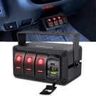 Nilight 3 Gang Rocker Switch 12V Spst On Off 4 Type +usb, Red+box. Fixed Price $52.87.