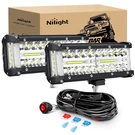 Nilight Side Shooter Led Bar 2PCS 7INCH Triple Row Spot Flood Combo. Fixed Price $58.99.