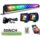 50'' Inch Curved Rgb Led Light Bar 288W Combo Driving OFFROAD+4" Cube Pods. Fixed Price $195.99.